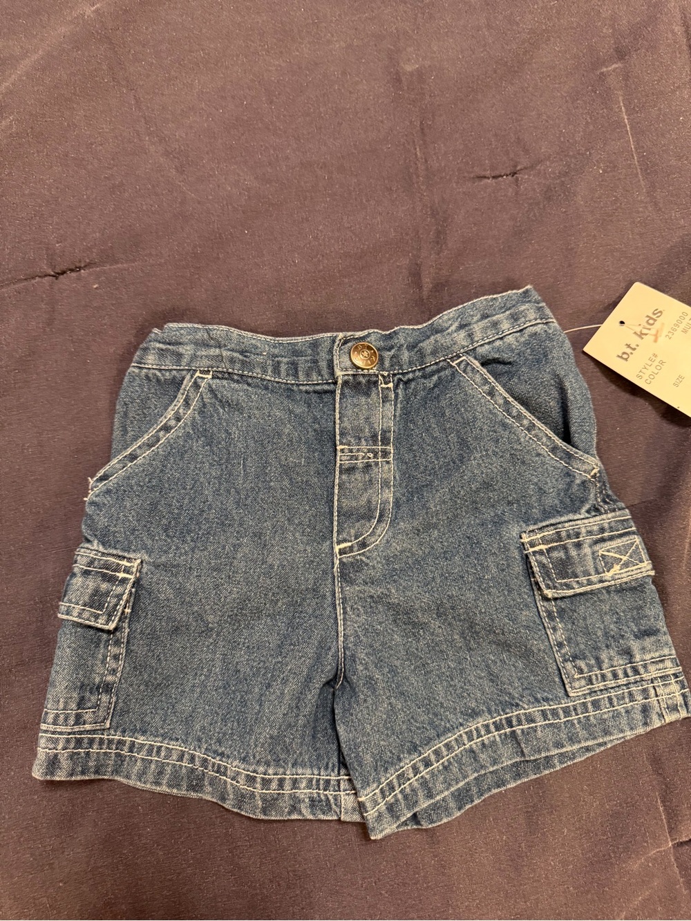 Kids Denim Cargo Shorts - Blue